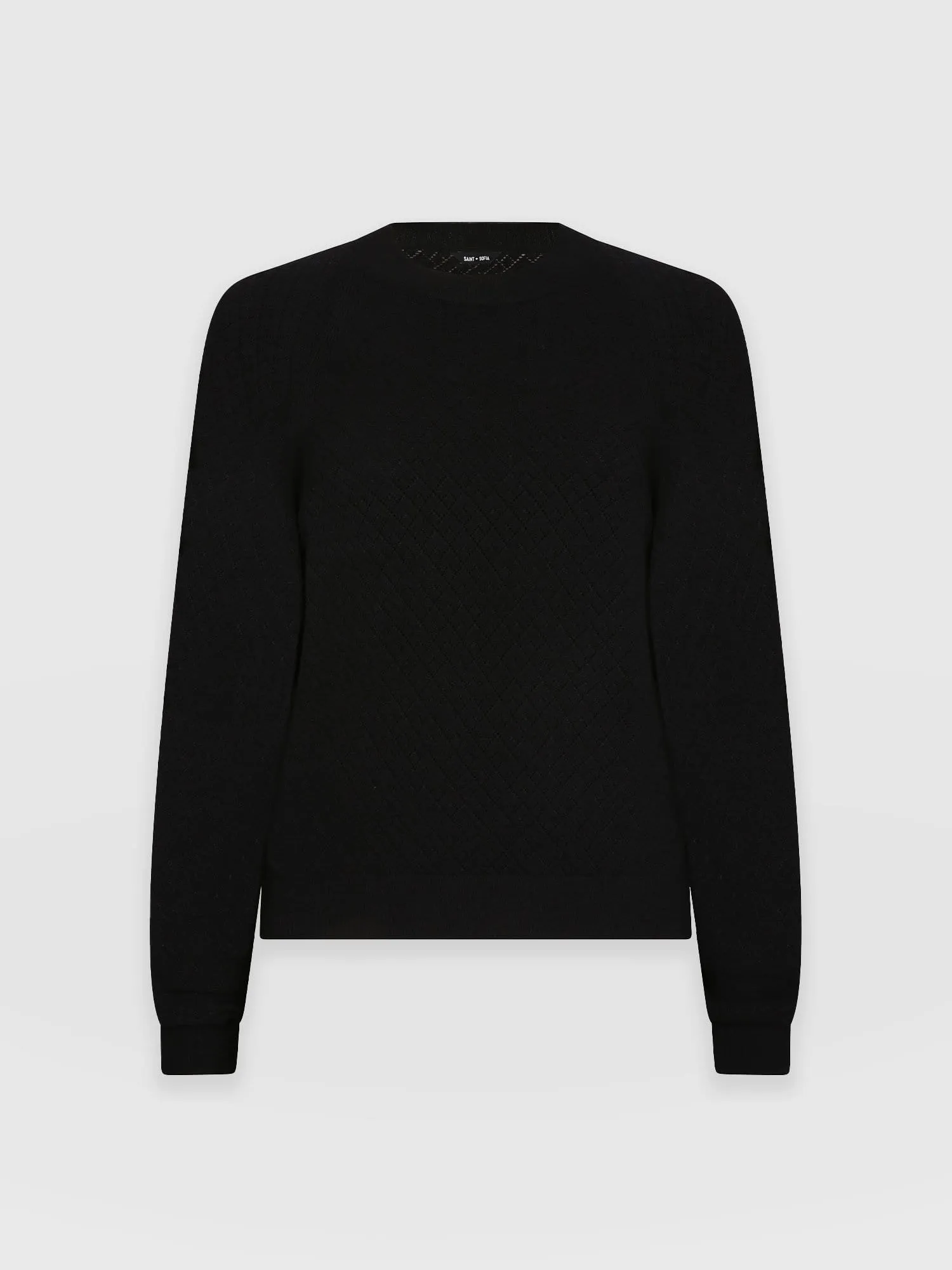 Diamond Knit Jumper - Black