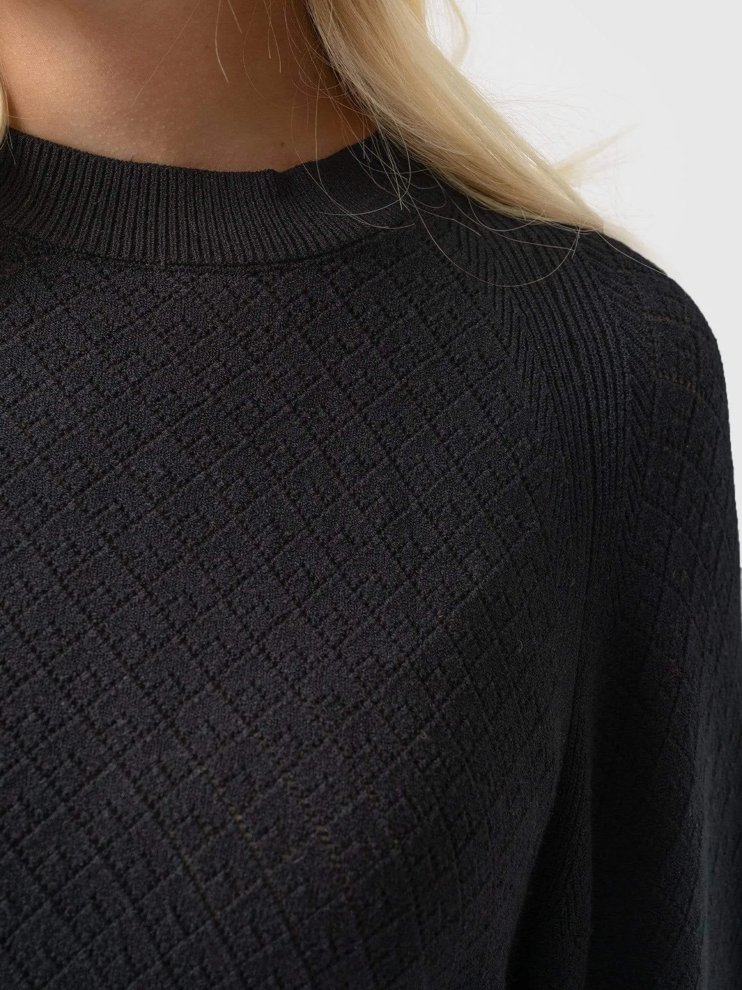 Diamond Knit Jumper - Black