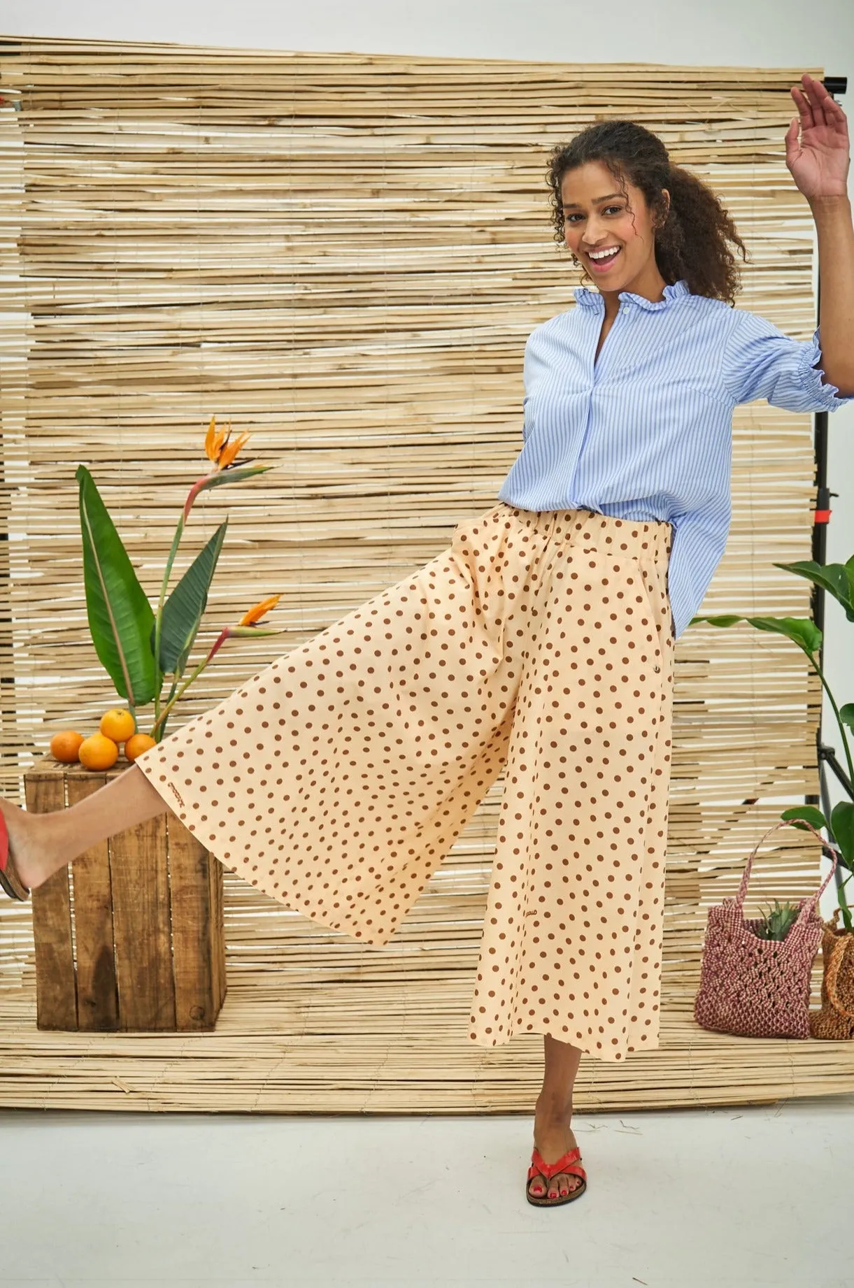 Ecru Polka Trousers