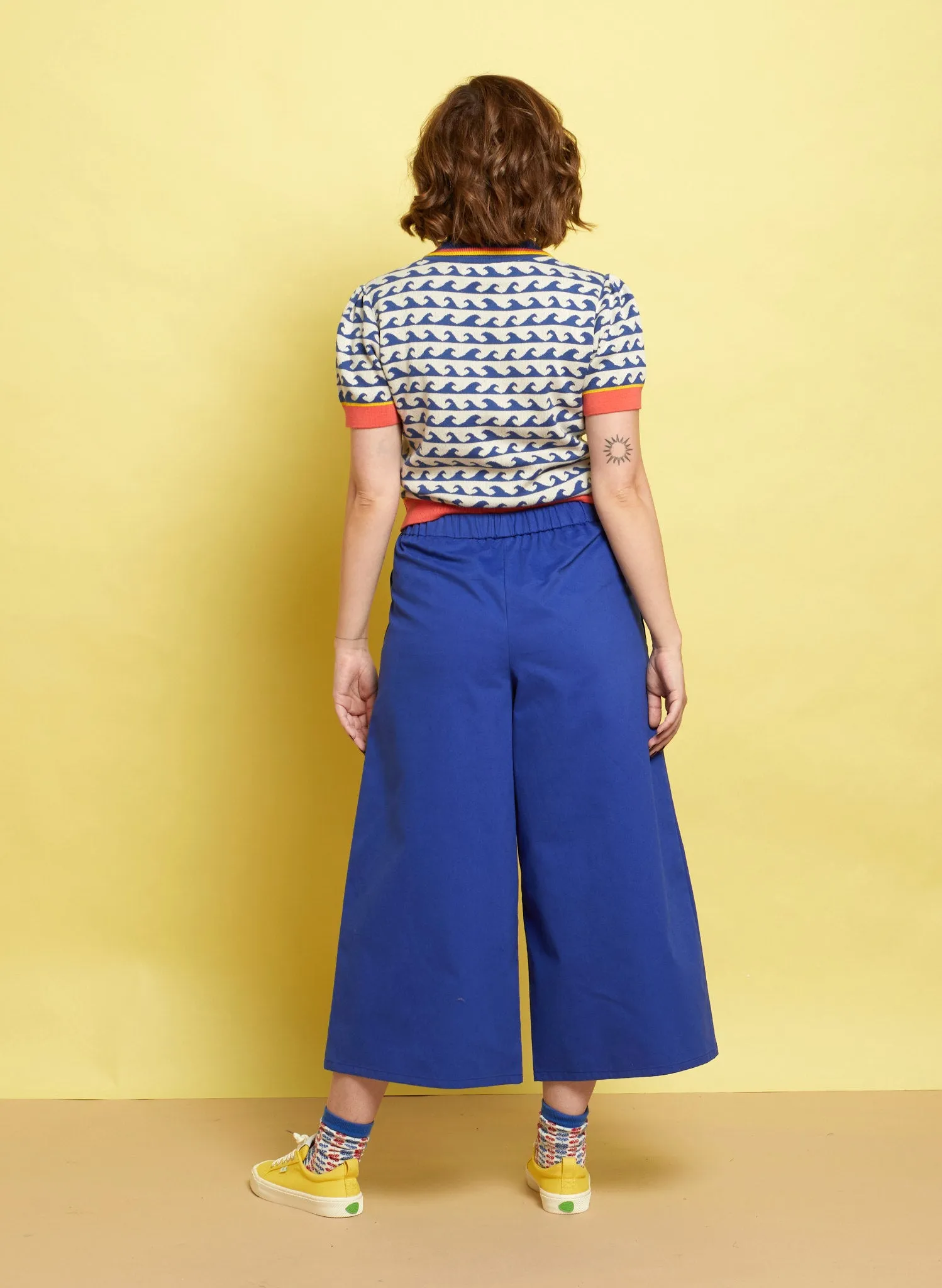 Edith Cropped Trousers - Blue Workwear