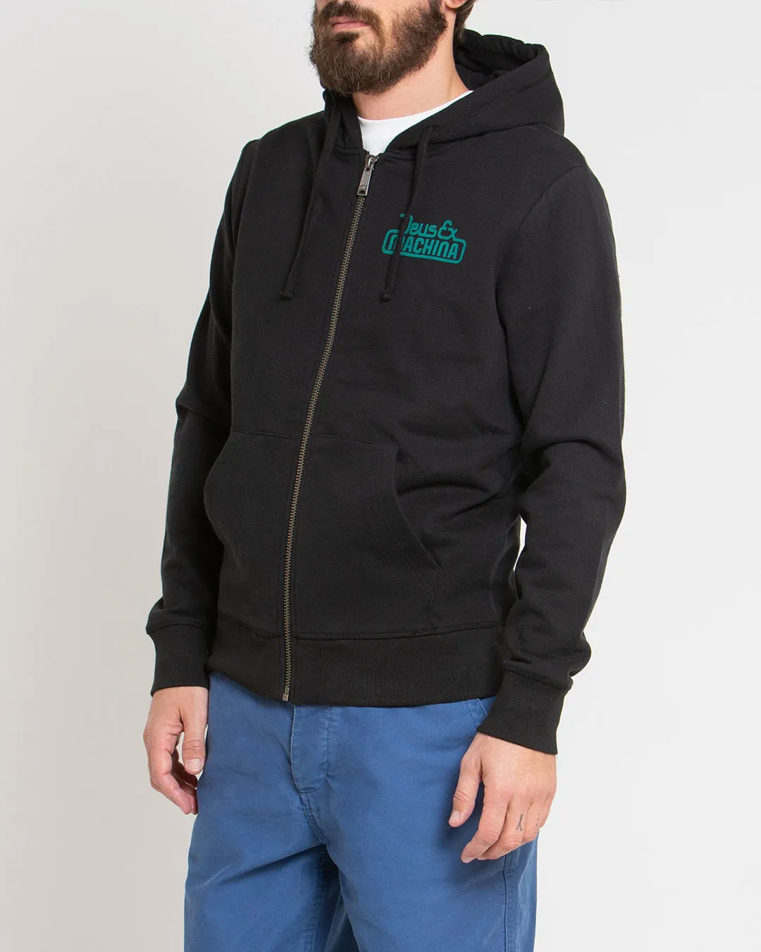 EGG & BEANS ZIP HOODIE - BLACK