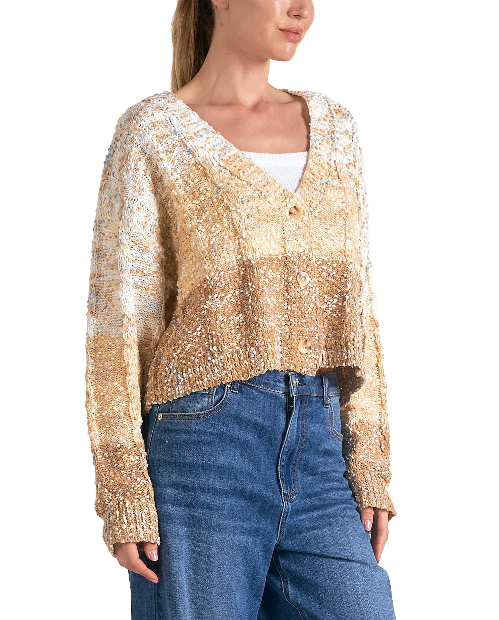 Elan V-Neck Ombre Cardigan