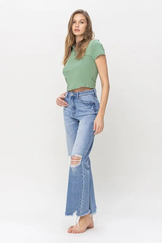 Explore More Collection - 90's Vintage Super High Rise Flare Jeans