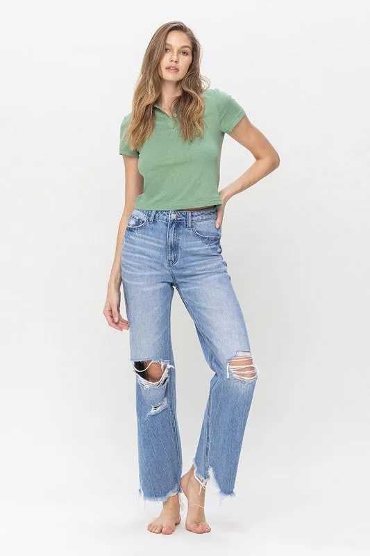 Explore More Collection - 90's Vintage Super High Rise Flare Jeans