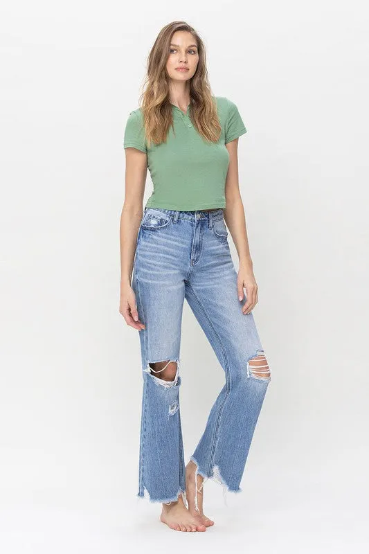 Explore More Collection - 90's Vintage Super High Rise Flare Jeans