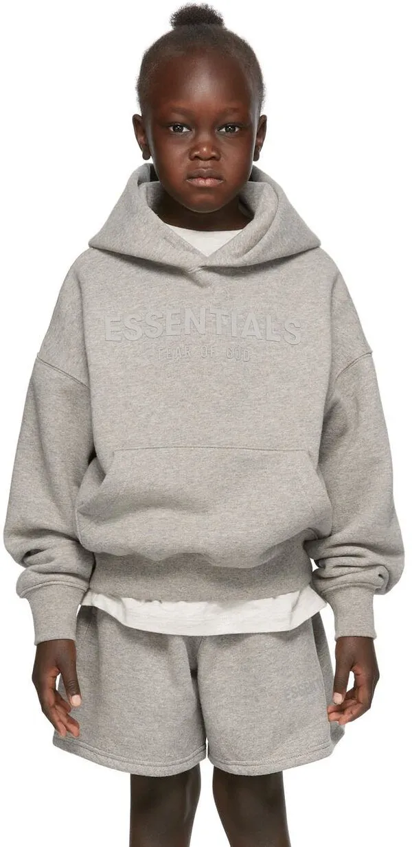 FEAR OF GOD ESSENTIALS HOODIE OATMEAL HEATHER KIDS/JR