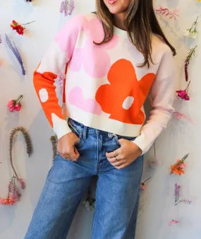 Flower Power Cropped Sweater