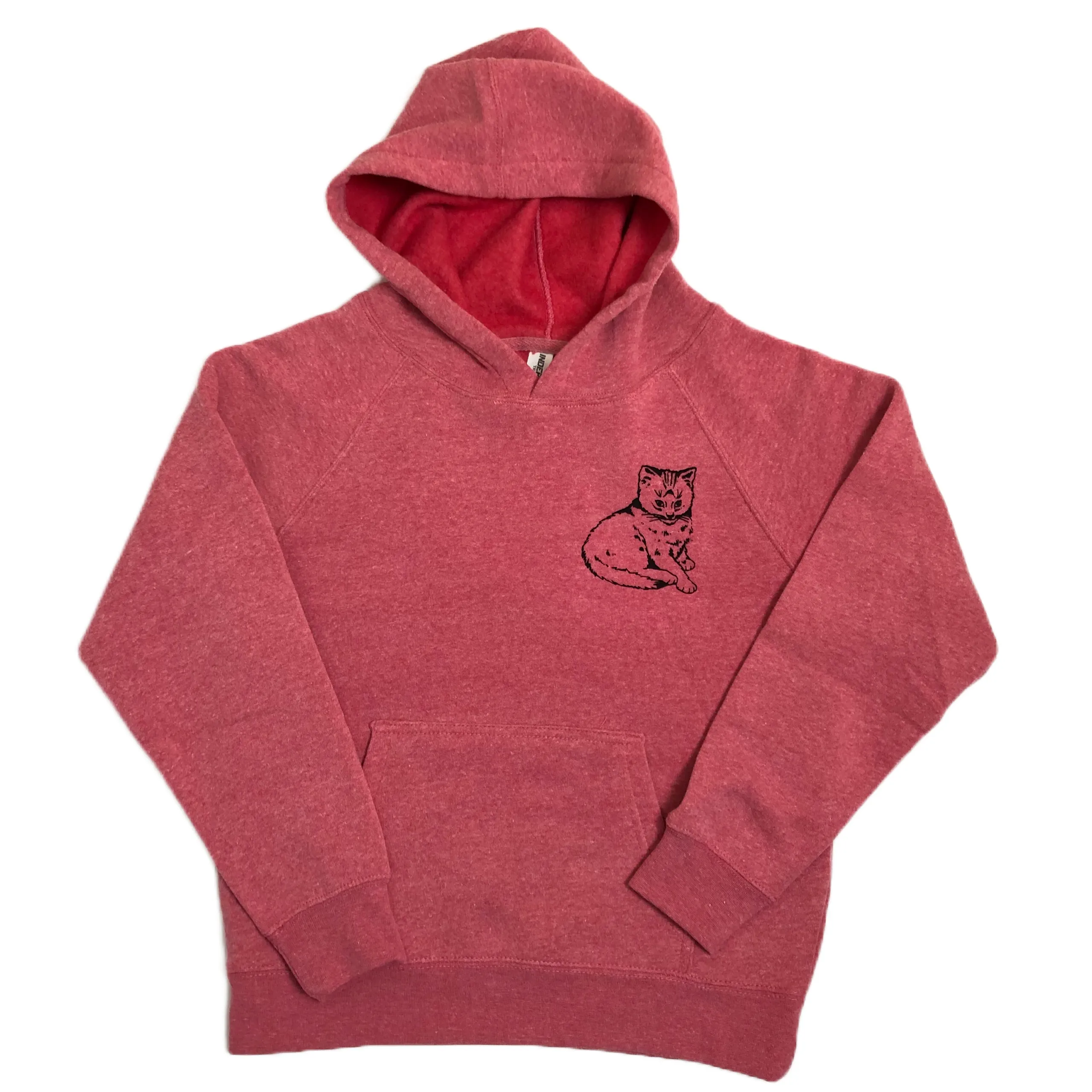 Focus Cat Hoodie- Pomegranate (Youth)