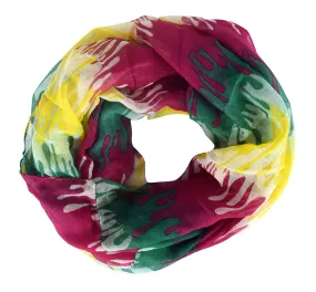 Fuschia, Green,yellow Abstract Artsy Multicolor Paint Splatter Infinity Loop/Scarf/Wrap