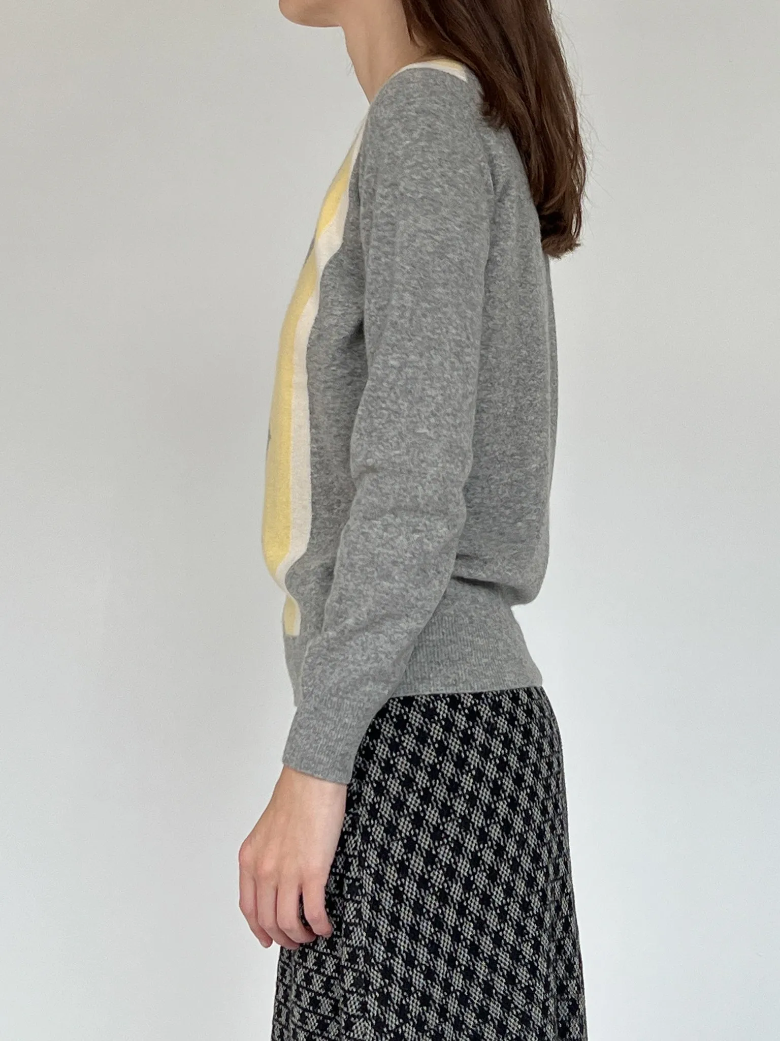 Gray Yellow   Cream Geo Cashmere (M)