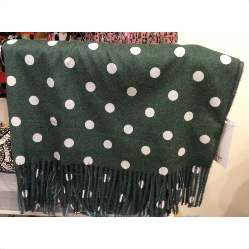 Green polka dot scarf