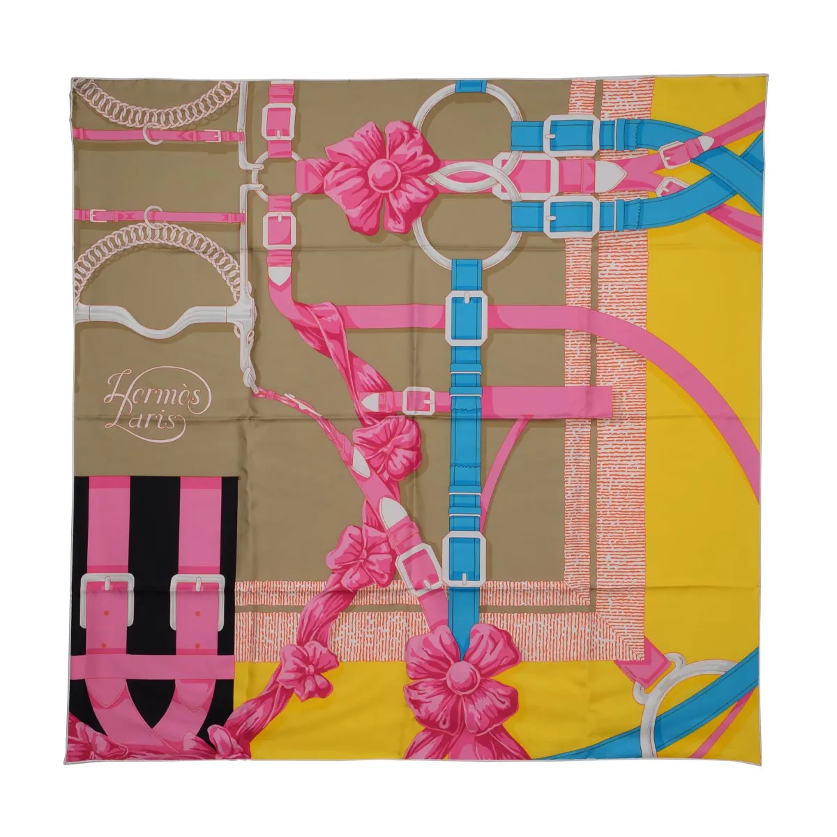 Hermes Multicolour Grand Manege Detail Scarf 90