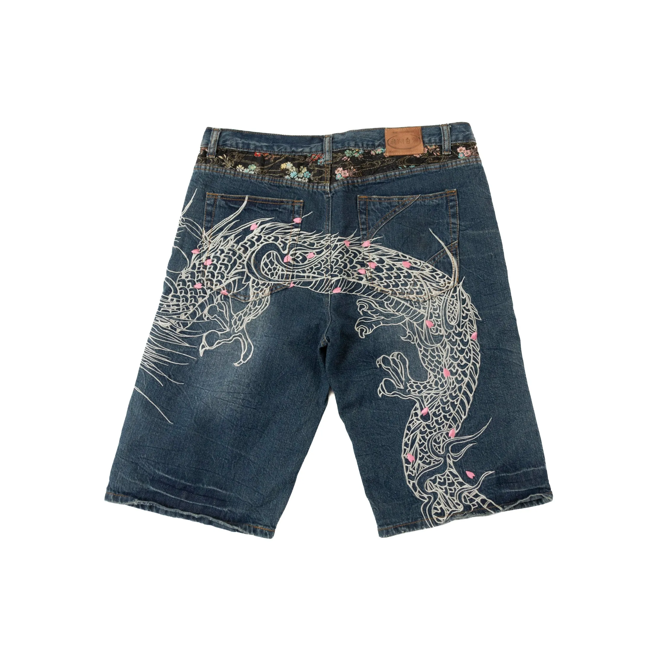 Hishyouhakurei Floral Embroidered Jorts