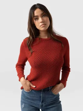 Honeycomb Rib Jumper - Amber