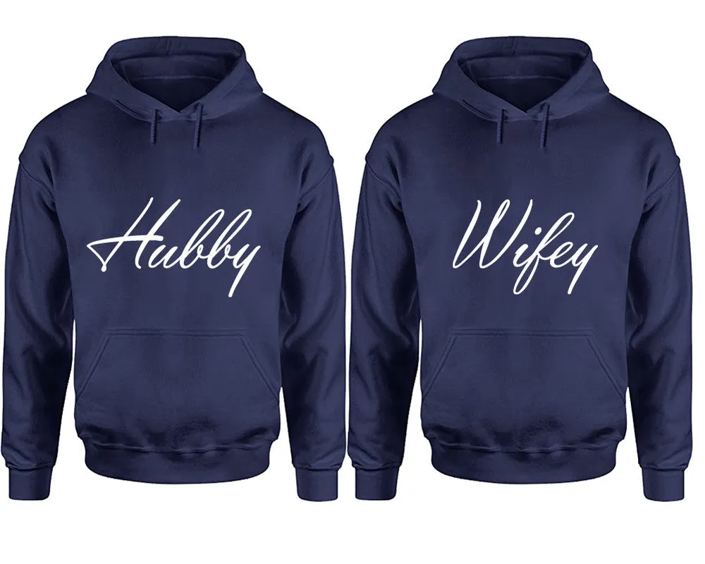 Hubby Wifey Couple Matching Pullover Hoodies