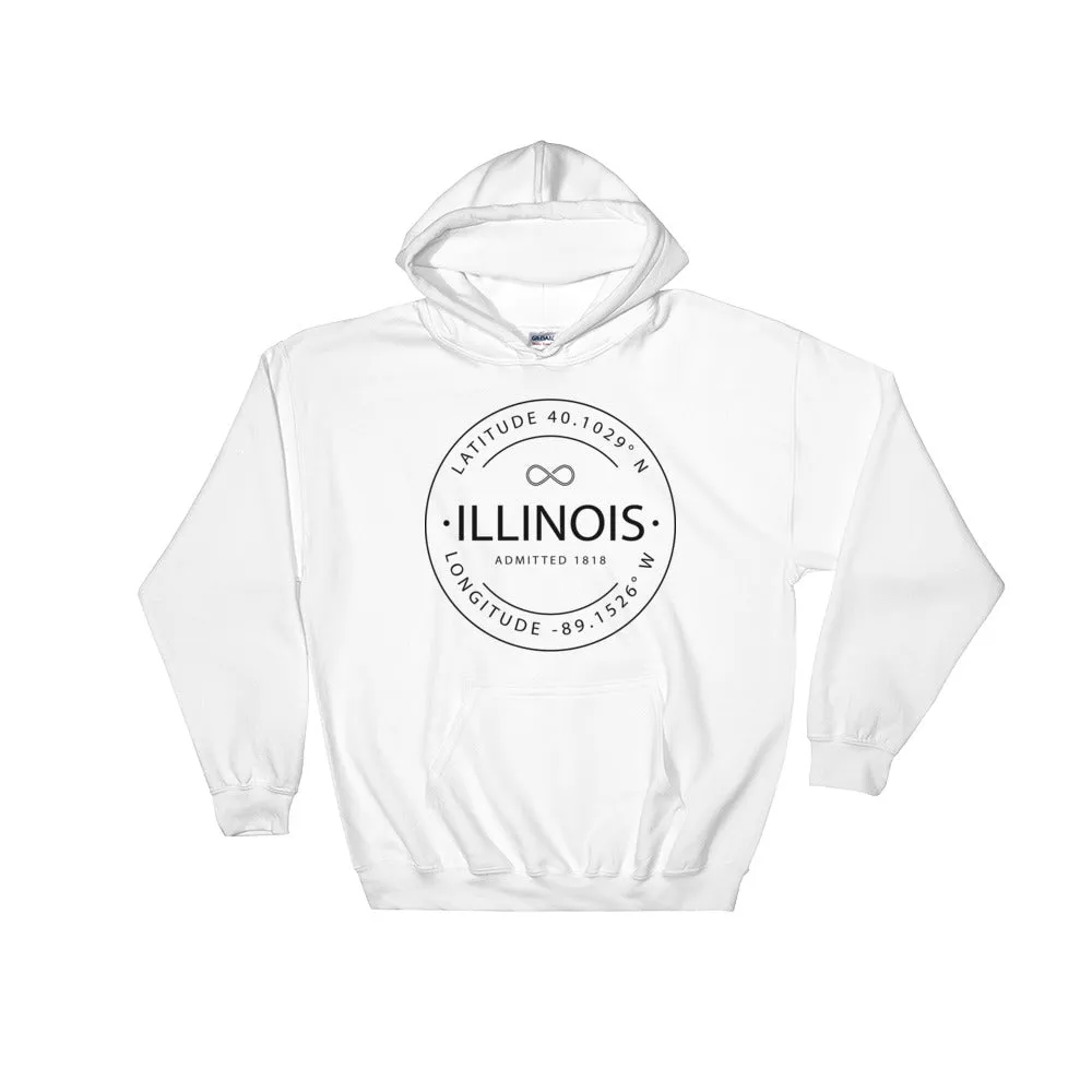 Illinois - Hooded Sweatshirt - Latitude & Longitude