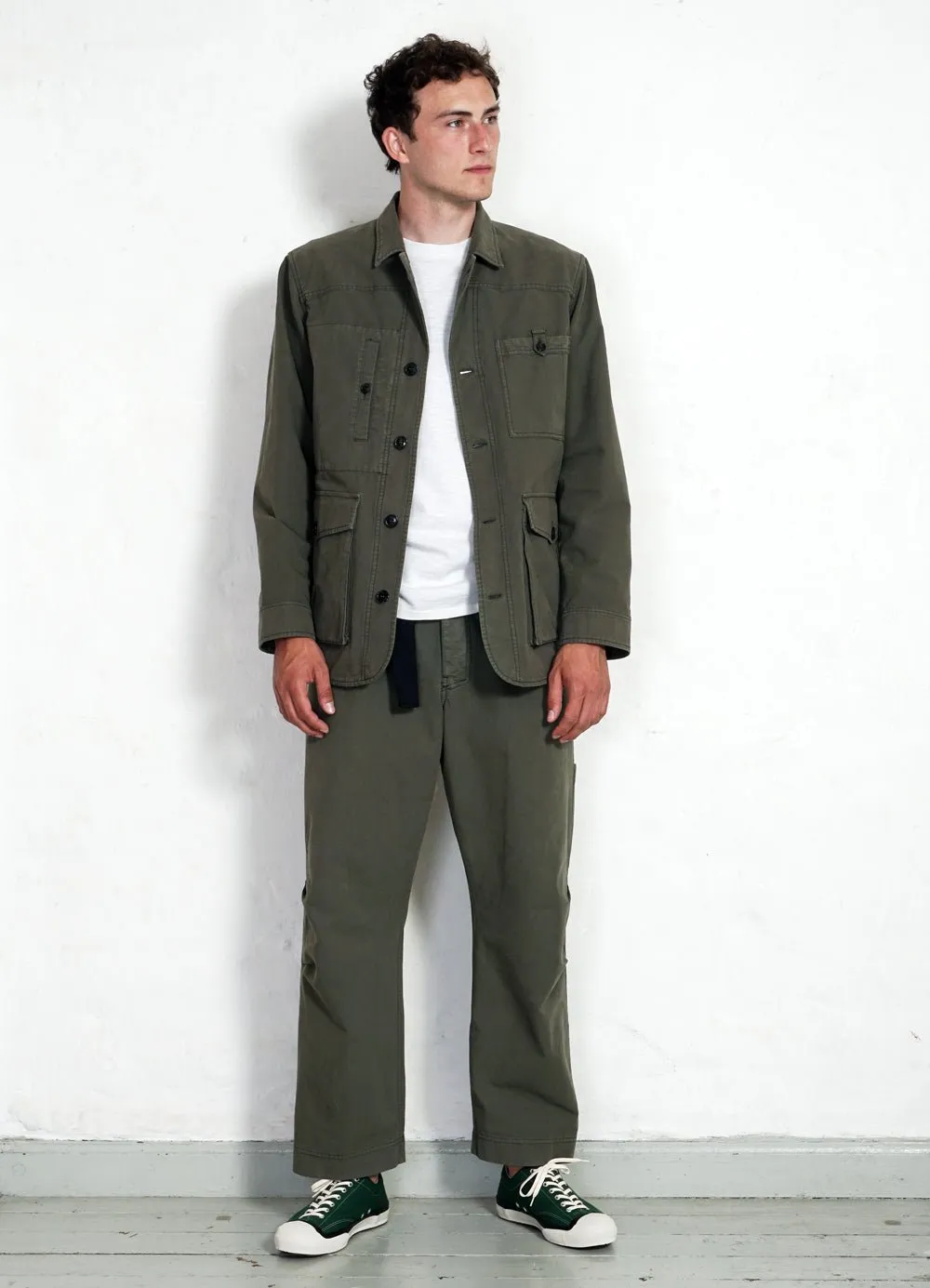 KARLO | Wide Cut Utility Trousers | Green