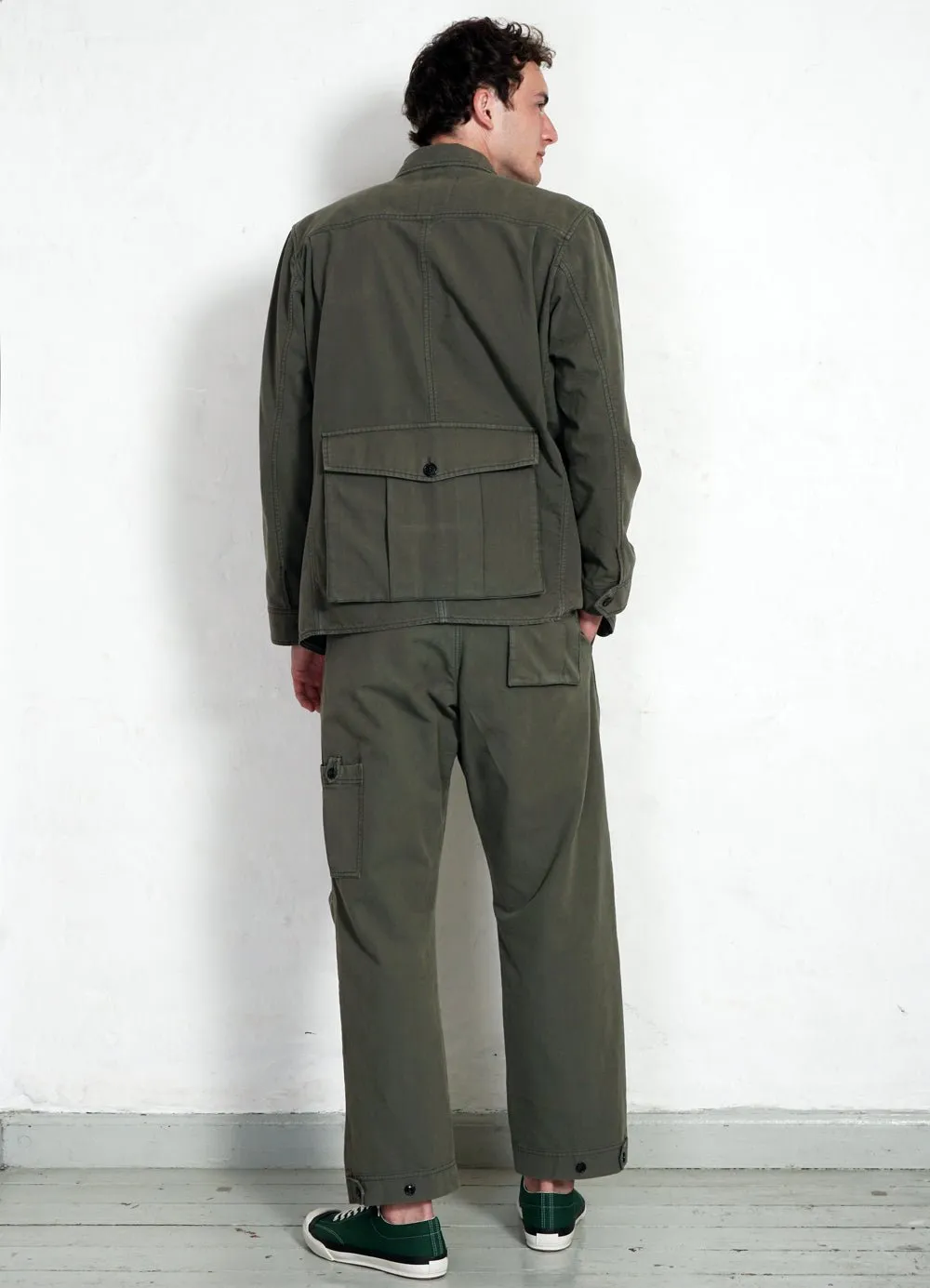 KARLO | Wide Cut Utility Trousers | Green