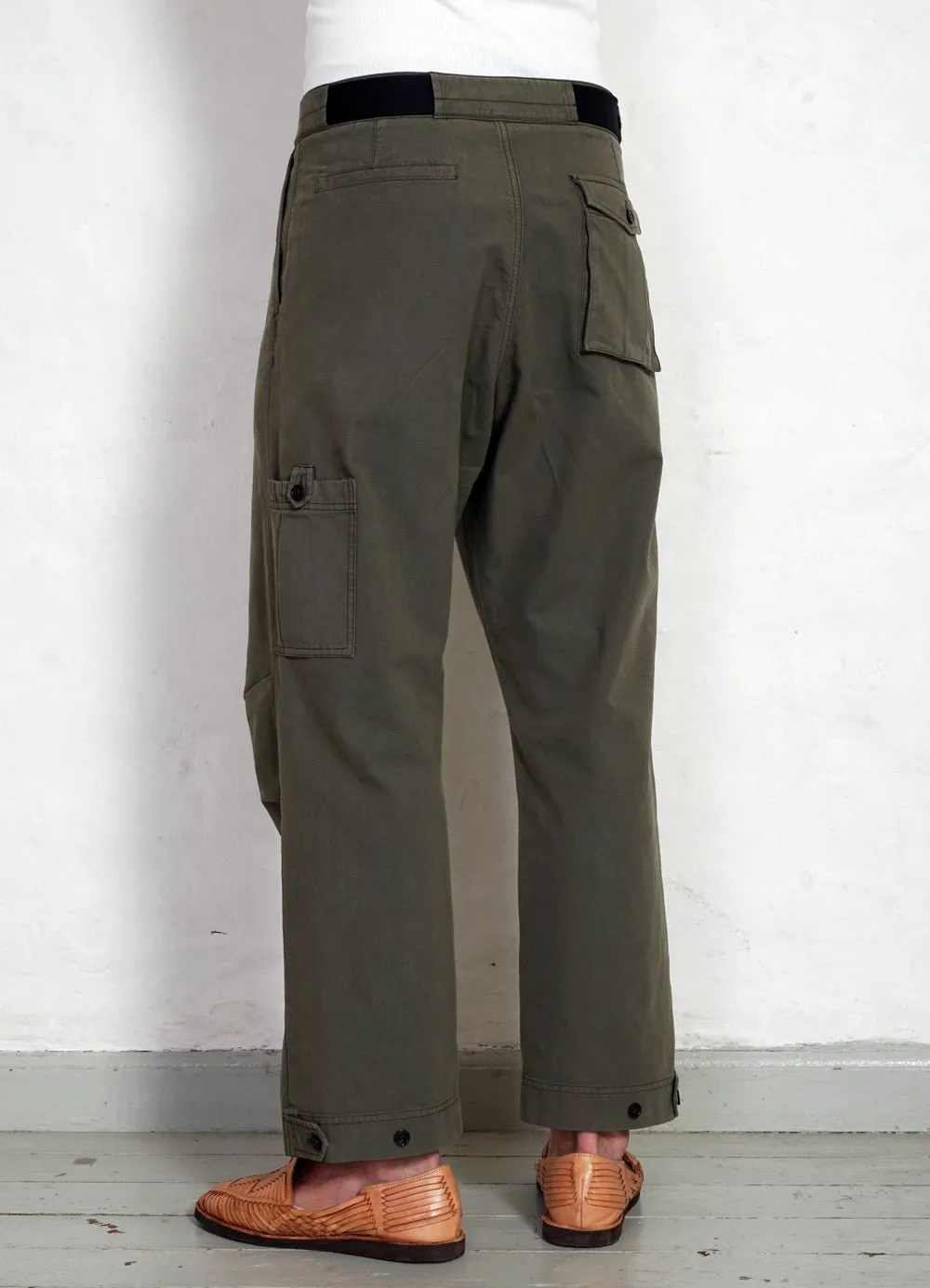 KARLO | Wide Cut Utility Trousers | Green