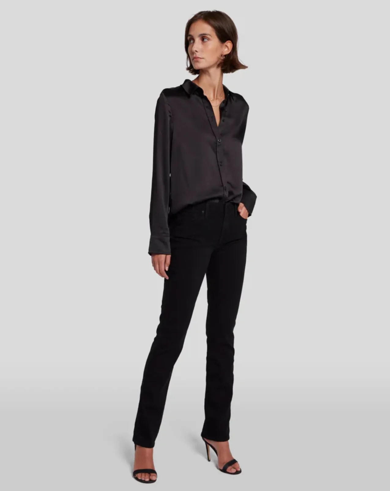 KIMMIE MID RISE STRAIGHT IN RINSE BLACK