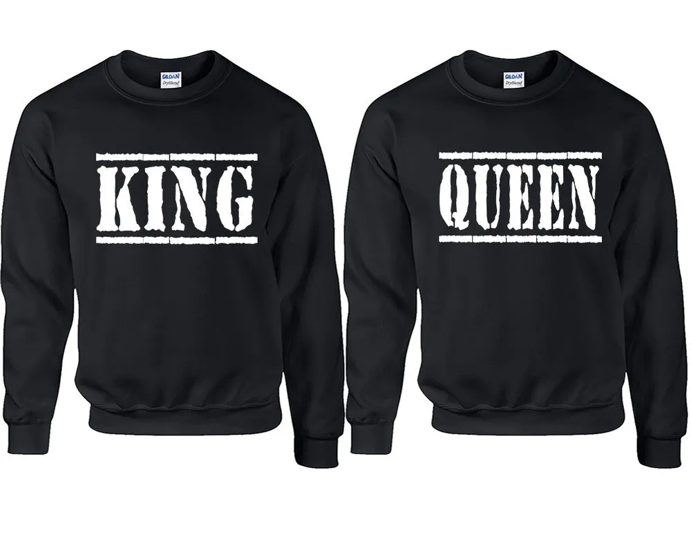 King Queen Couple Matching Sweaters, Couple Crewnecks