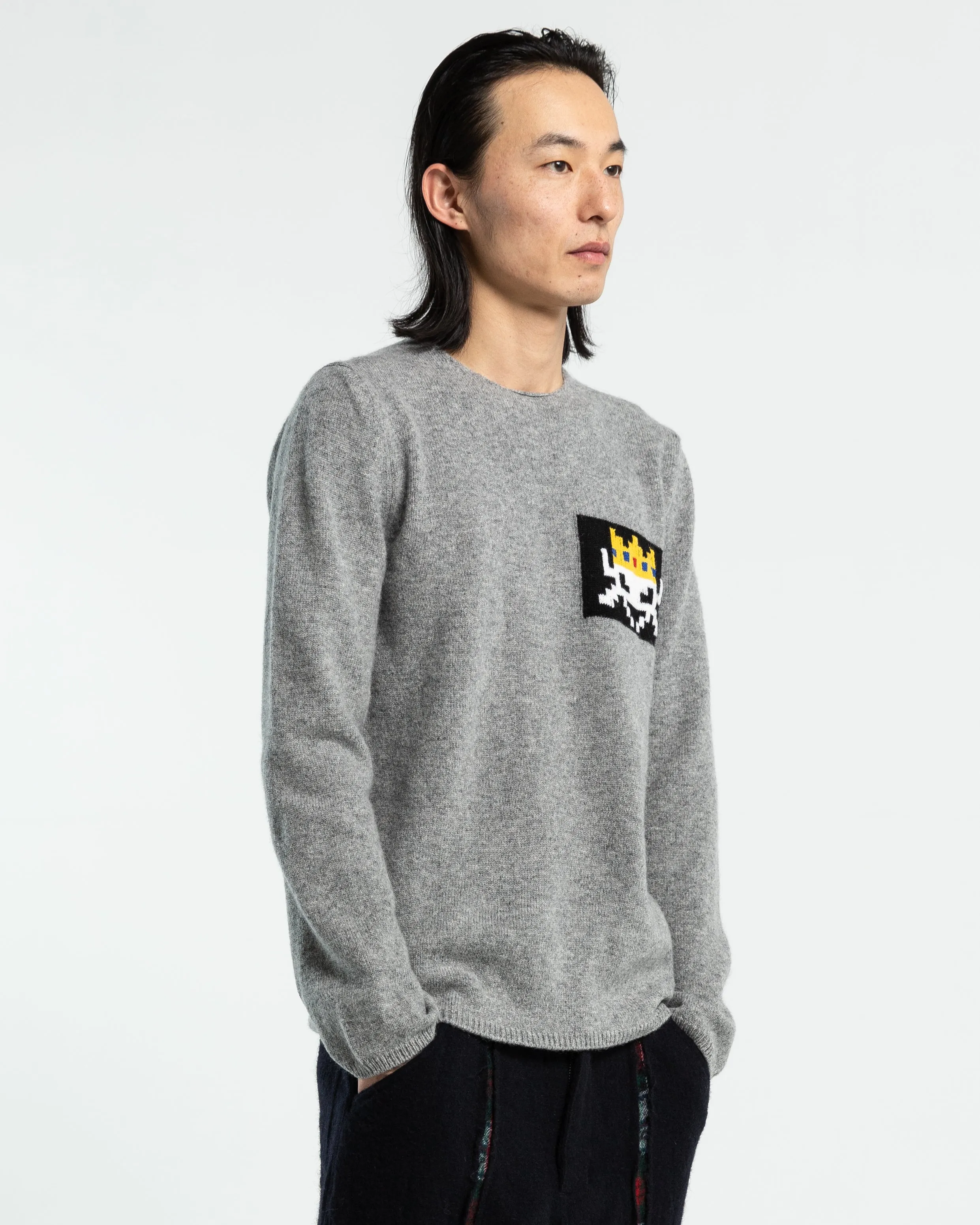 Knit Invader Sweater in Grey