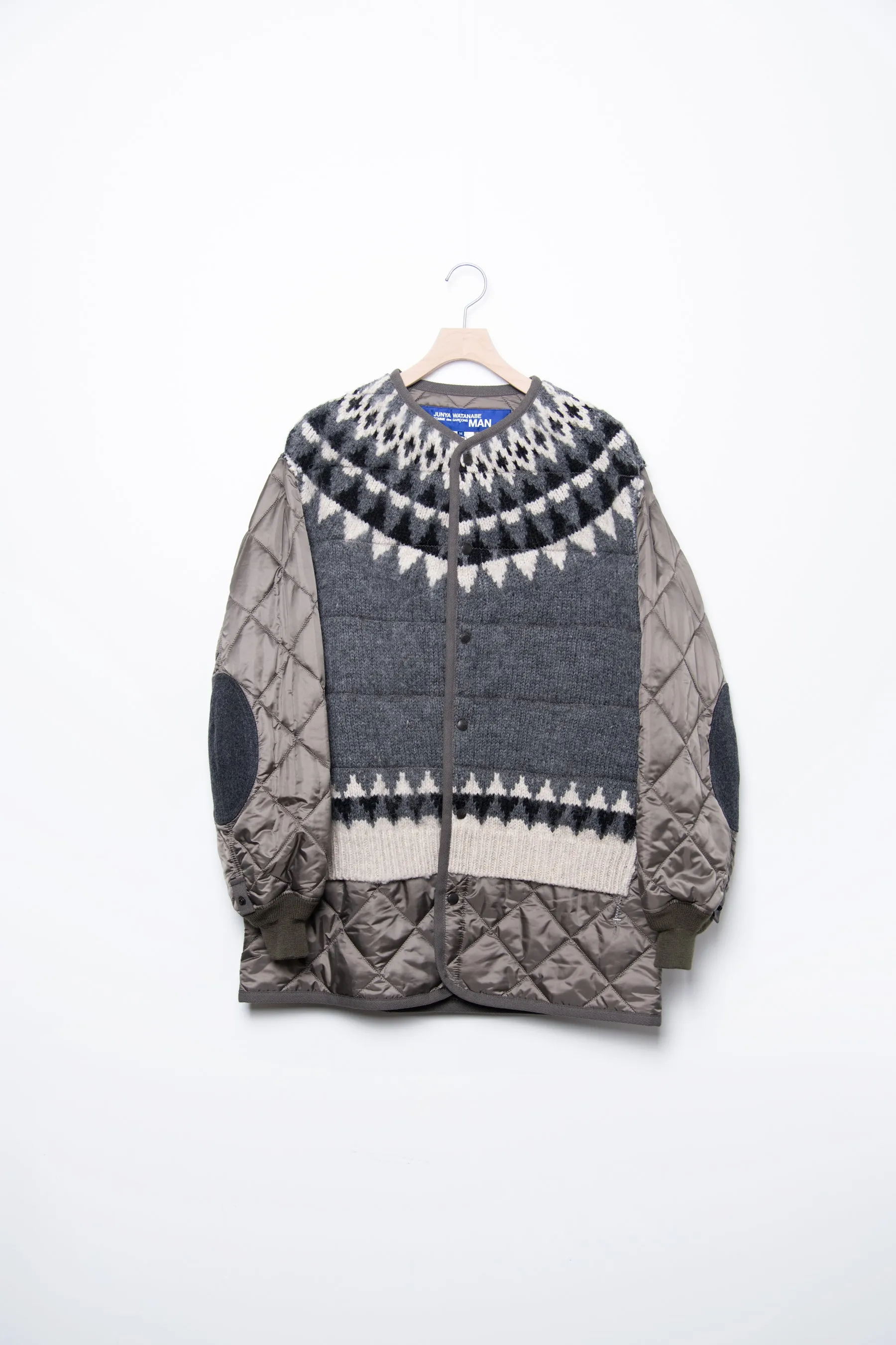 Knit Panel Liner Coat Grey C015