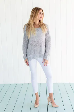 Lace Sweater Silver