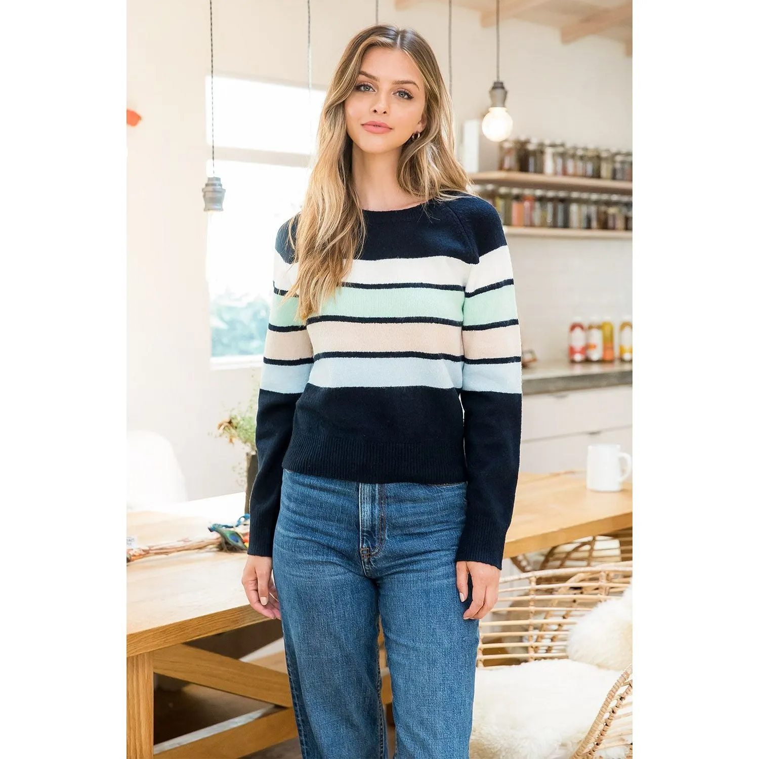 Lana Colorblock Knit THML Sweater-SALE