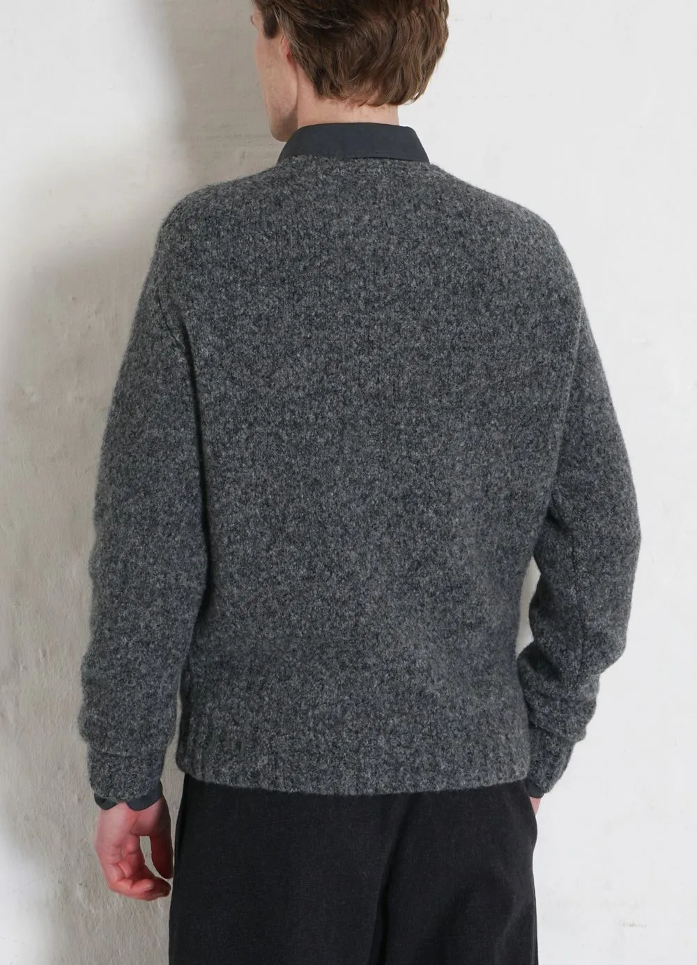 LEONARD | Knitted Crew Neck Sweater | Ashes