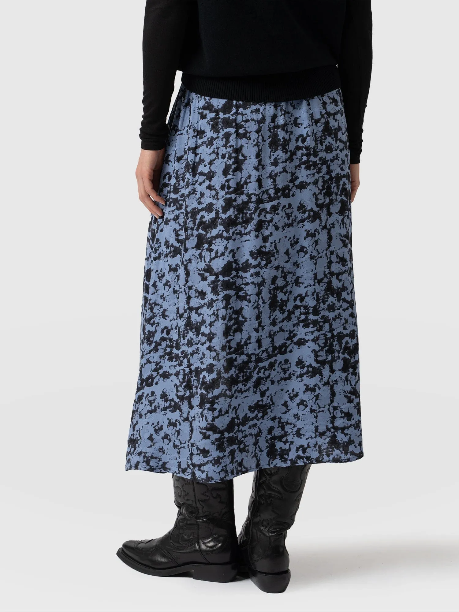 Marina Midi Skirt - Blue Cloud