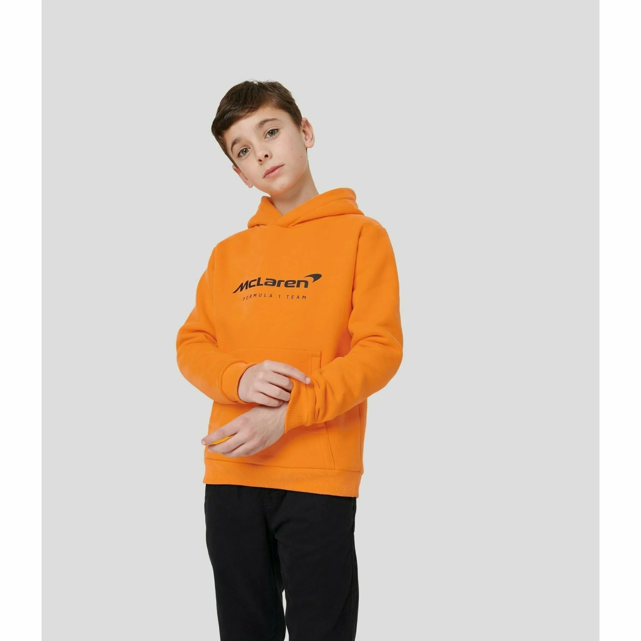 McLaren F1 Kids Core Essentials Hoodie- Youth Papaya/Phantom/Storm Gray/Cloud Blue