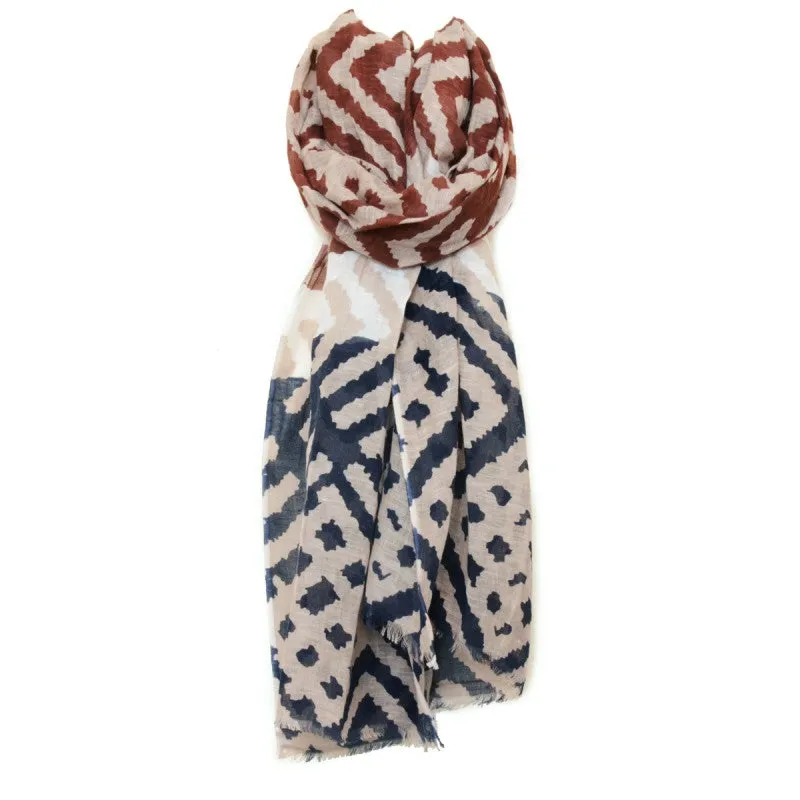 Men's Cotton Linen Animal Print Scarf