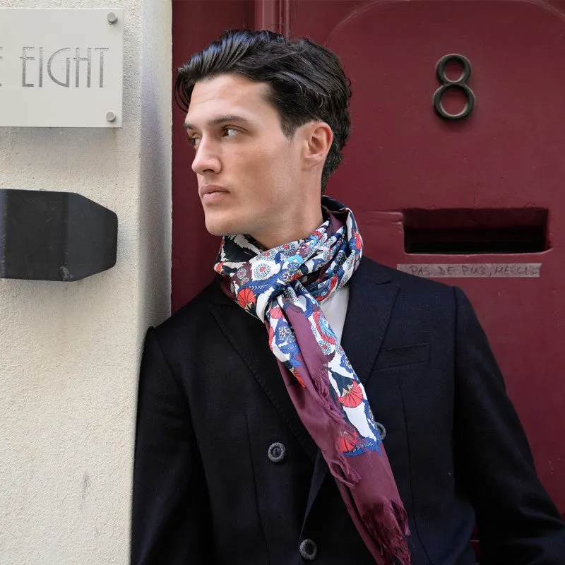 Men's Floral Cotton Scarf