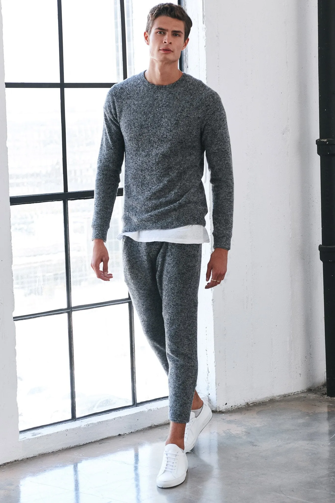 Men's Soft Knit Melange Pullover Sweater