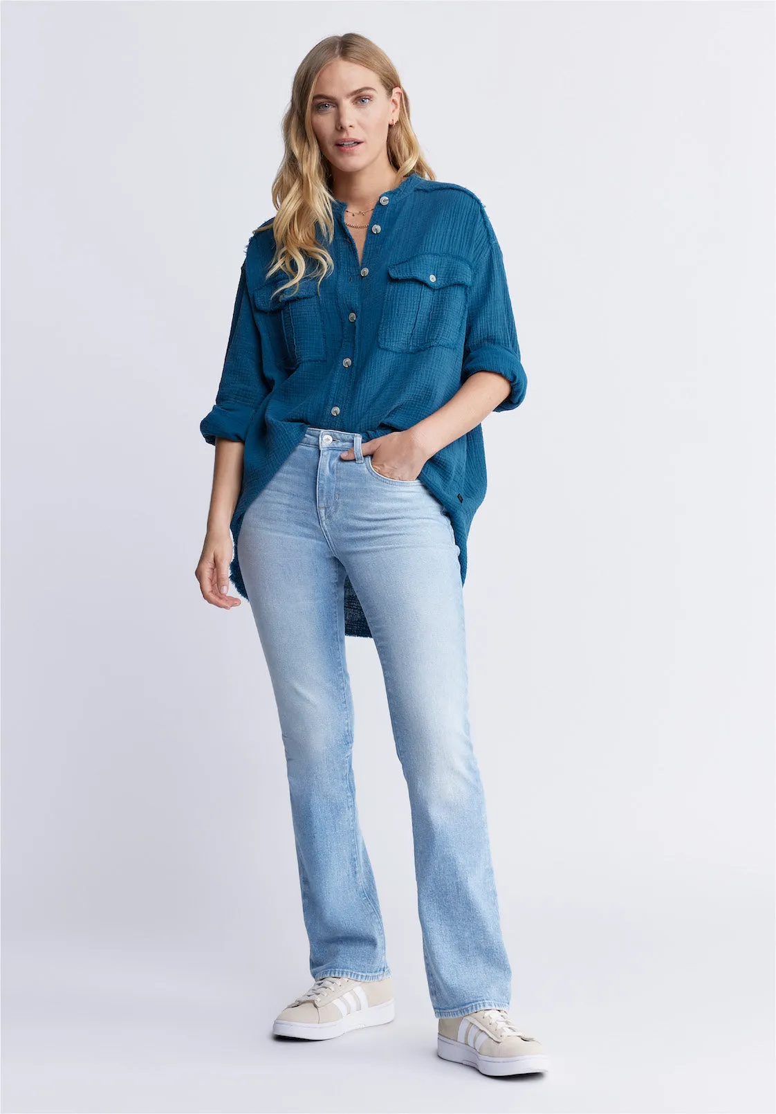 Mid Rise Bootcut Queen Women's Jeans in Vintage and Veined - BL15872