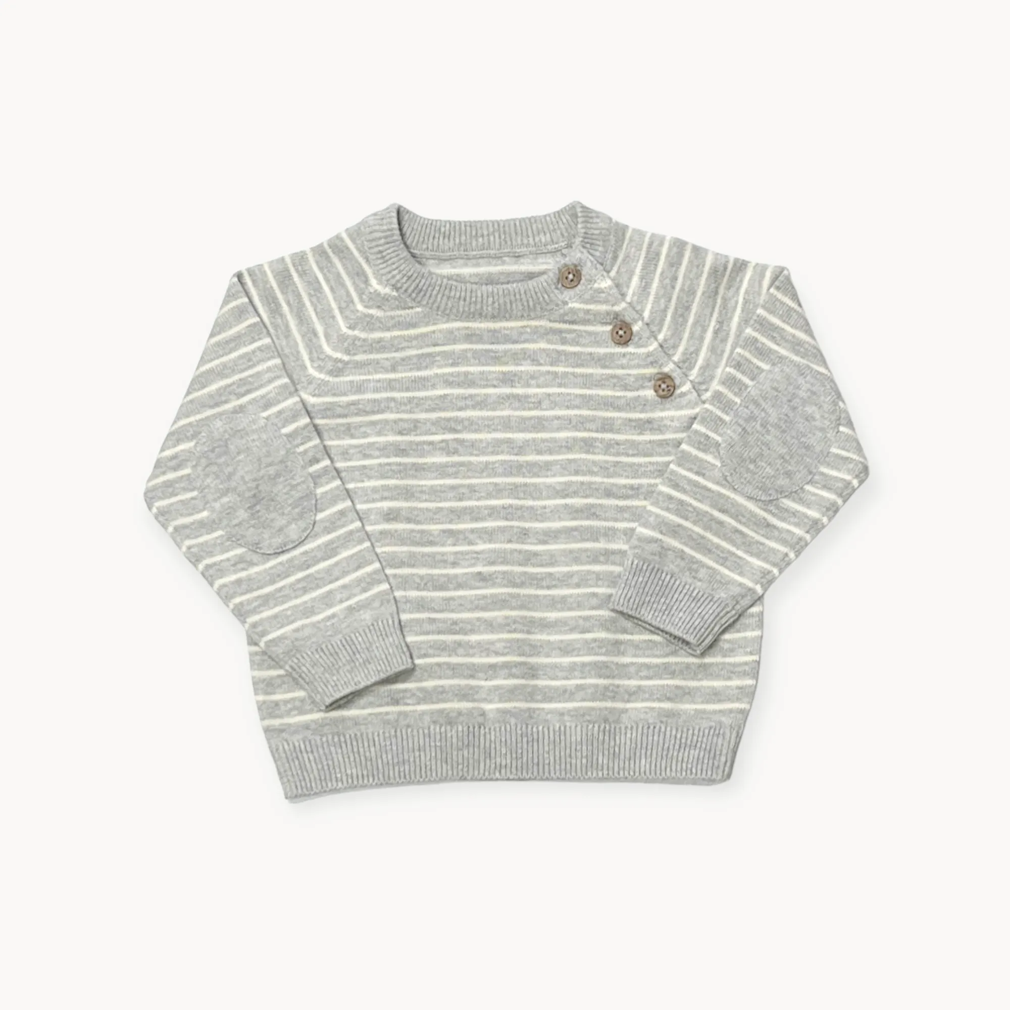 Milan Raglan Button Knit Baby Pullover Sweater (Organic Cotton) - 3 Colors