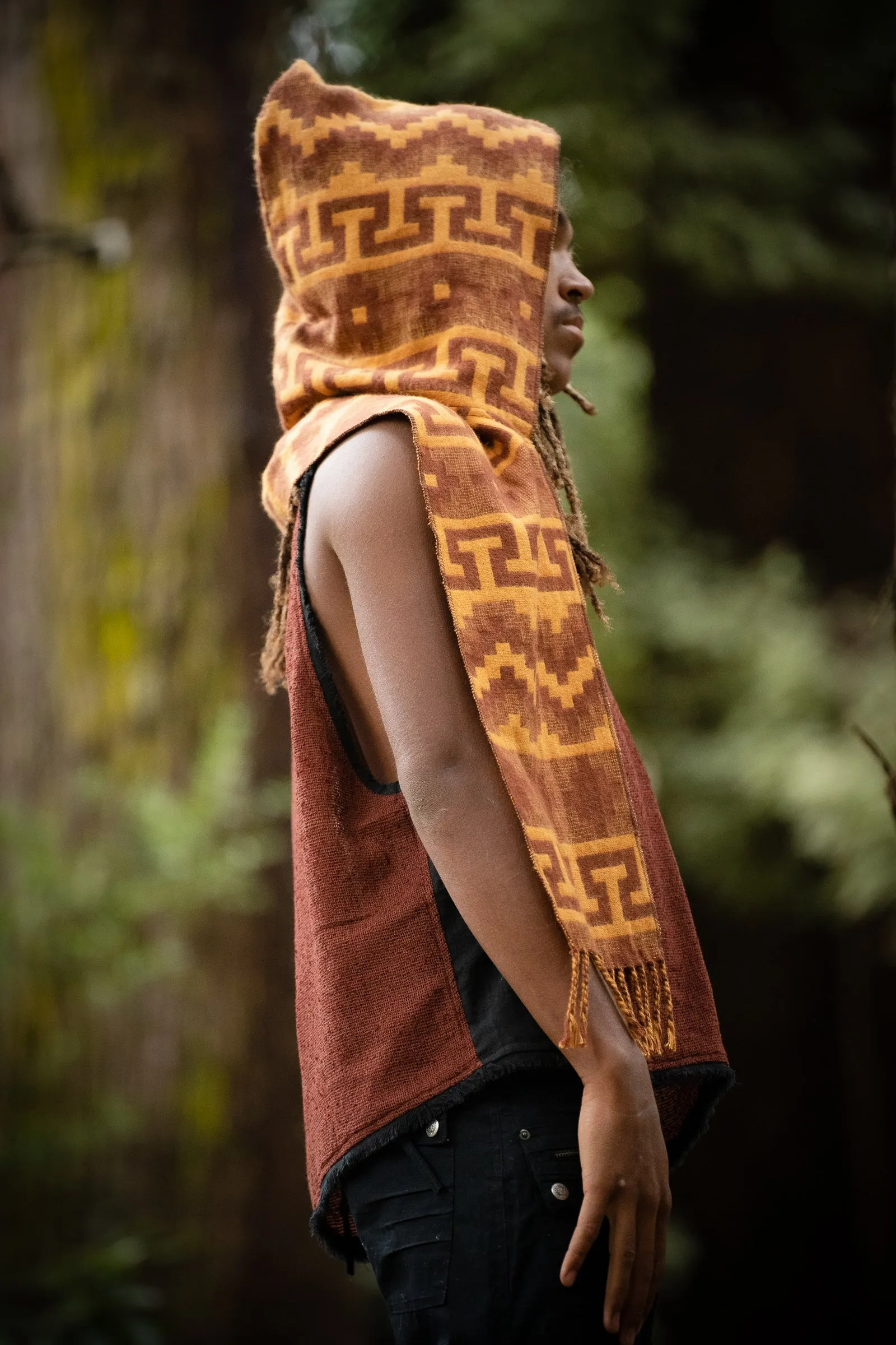 Mountain Alpaca Geometric Scarf for Men