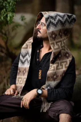 Mountain Alpaca Geometric Scarf for Men