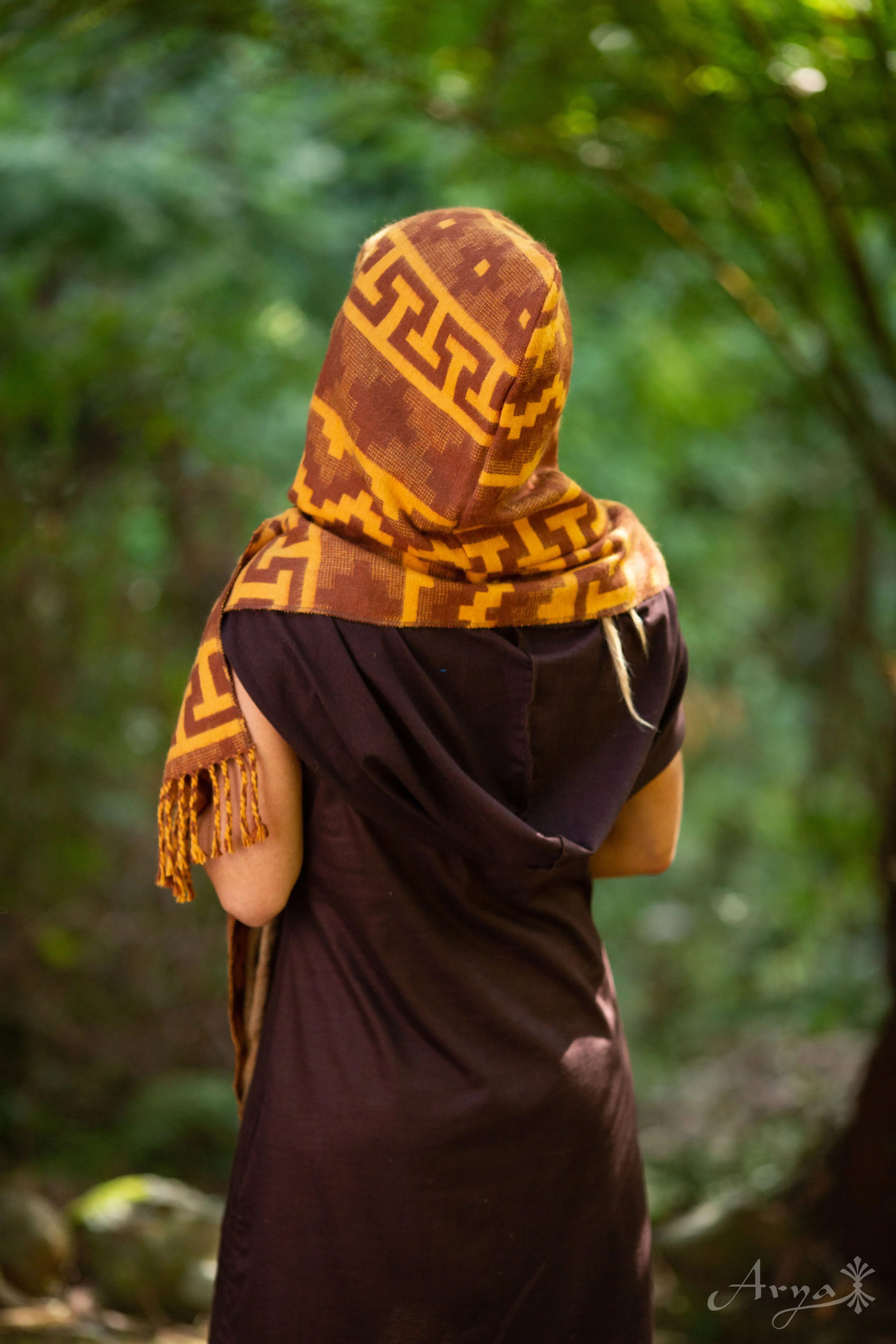 Mountain Alpaca Geometric Scarf