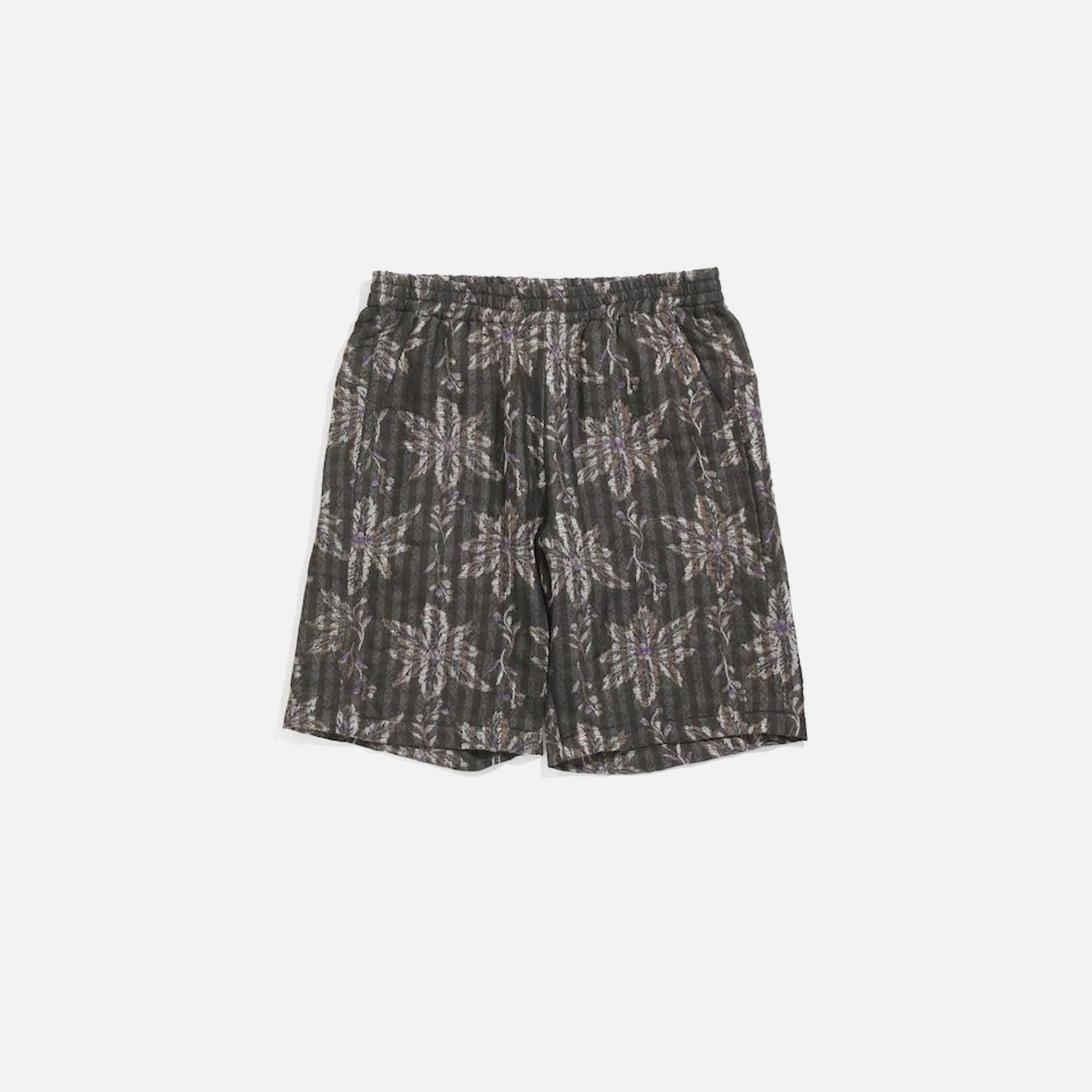 Needles Basketball Shorts W / CU / AC Flower Plaid Jq. - Charcoal