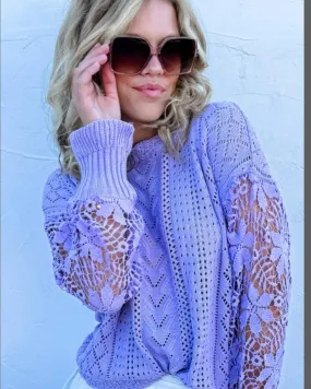 Nora Lavender And Lace Sweater