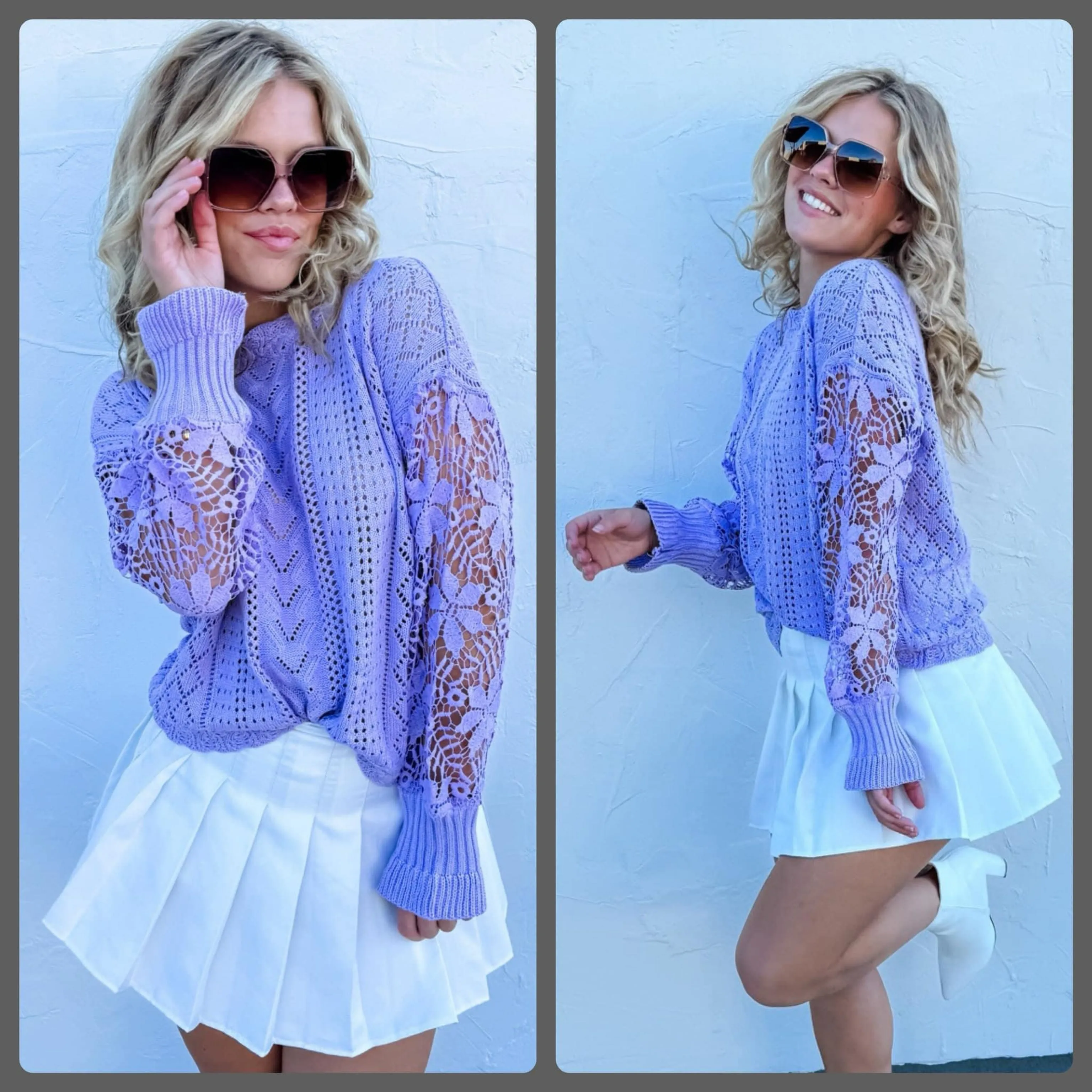 Nora Lavender And Lace Sweater