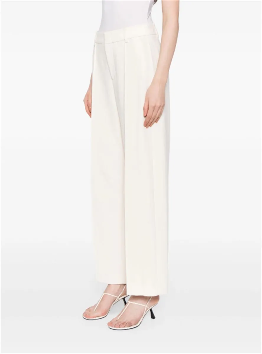 PINTUCK WIDE-LEG TROUSERS