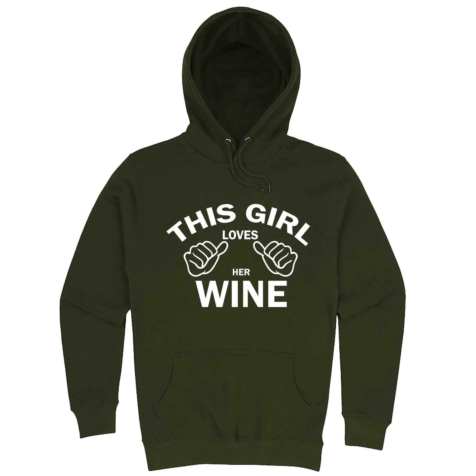 "This Girl Loves Her Wine, White Text" hoodie