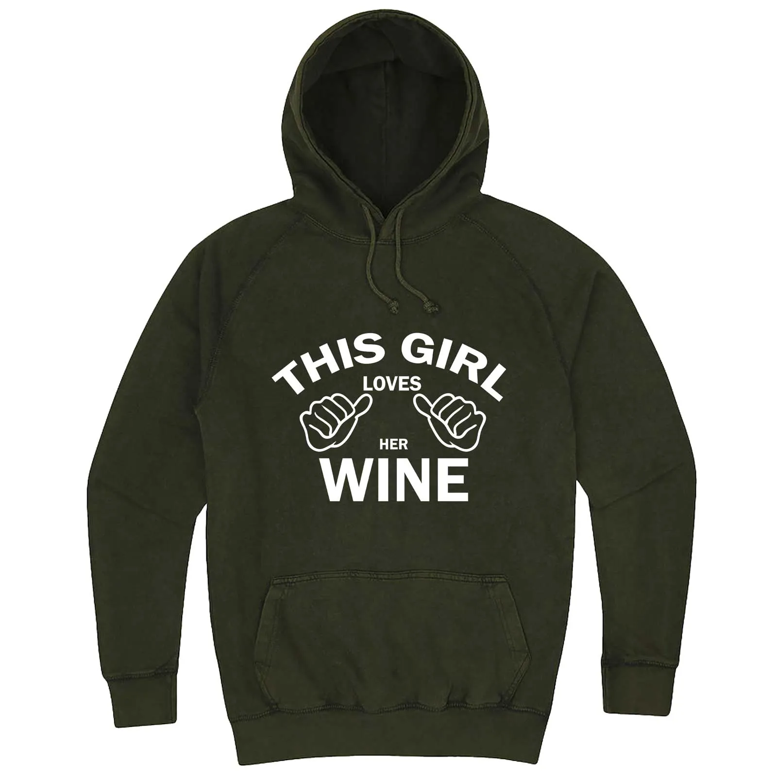 "This Girl Loves Her Wine, White Text" hoodie