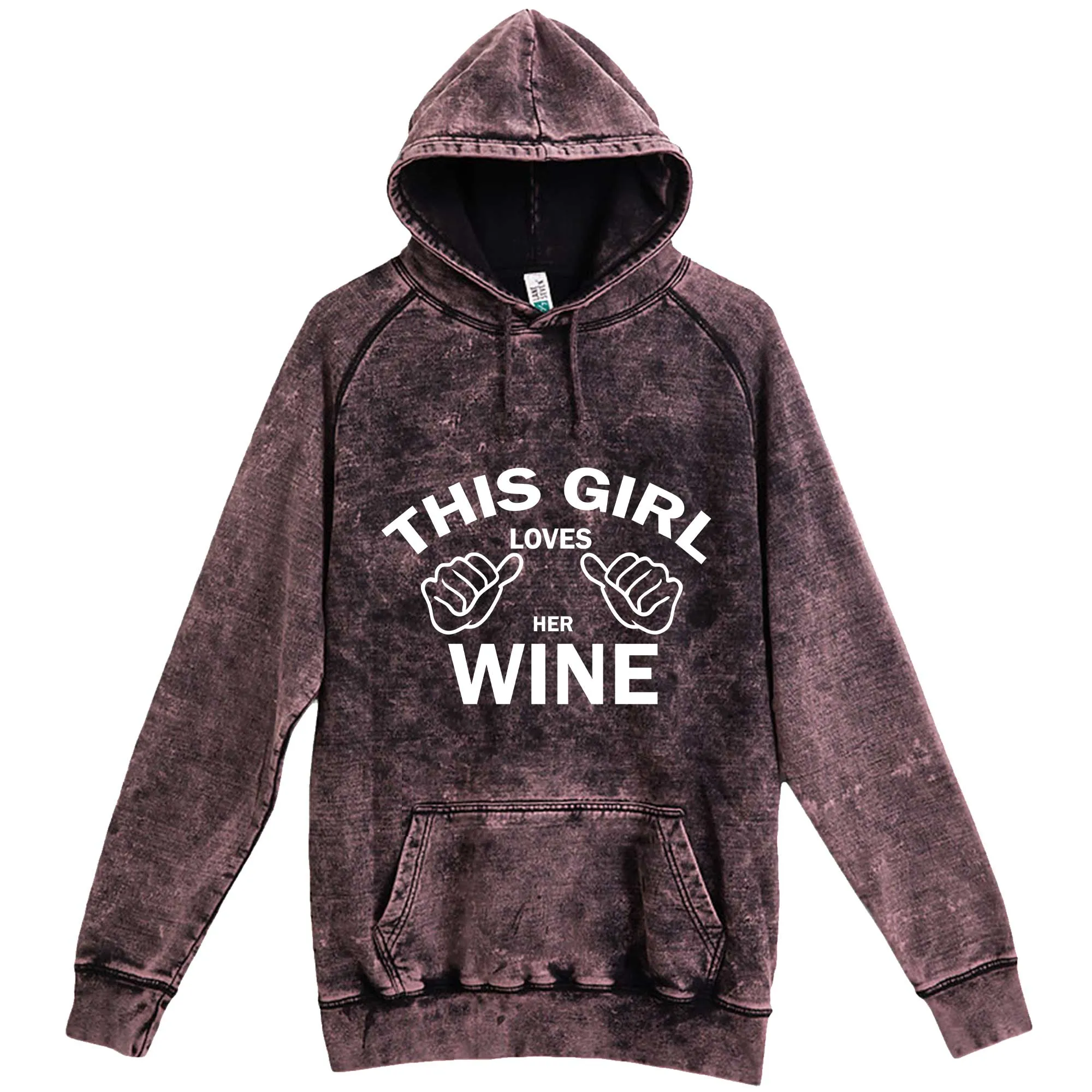 "This Girl Loves Her Wine, White Text" hoodie