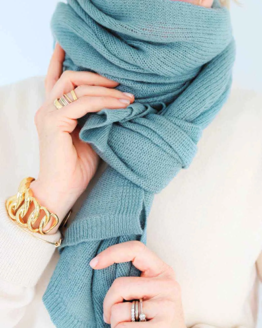 Sage Cashmere Featherlight Scarf Wrap