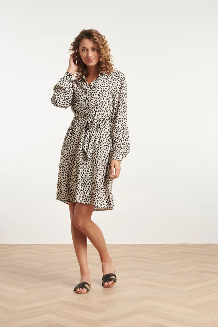 Smashed Lemon Animal Print Short Shirt Dress