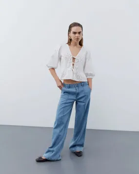 Sofie Schnoor Kari Wide Leg Jeans-Light Denim Blue-SNOS430